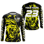 Yellow Lion Custom Motocross Racing Jersey Dirt Bike Shirts Riding Shirt
