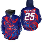 Eagle Motocross Hoodie Custom Dirt Bike Pink Blue Racing Hoodie Shirt