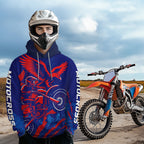 Eagle Motocross Hoodie Custom Dirt Bike Pink Blue Racing Hoodie Shirt