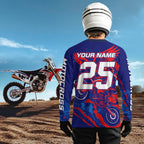 Eagle Motocross Racing Jersey Blue&Pink Custom Dirt Bike Shirts