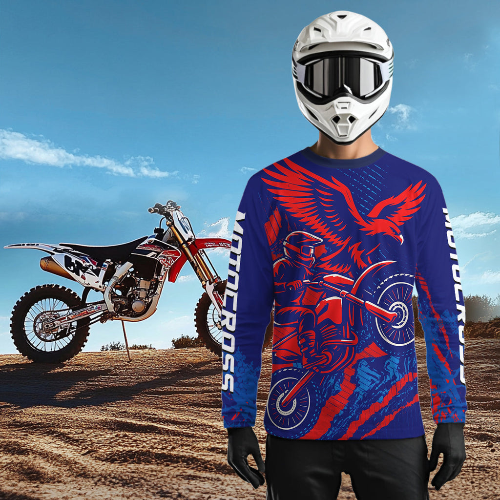 Eagle Motocross Racing Jersey Blue&Pink Custom Dirt Bike Shirts