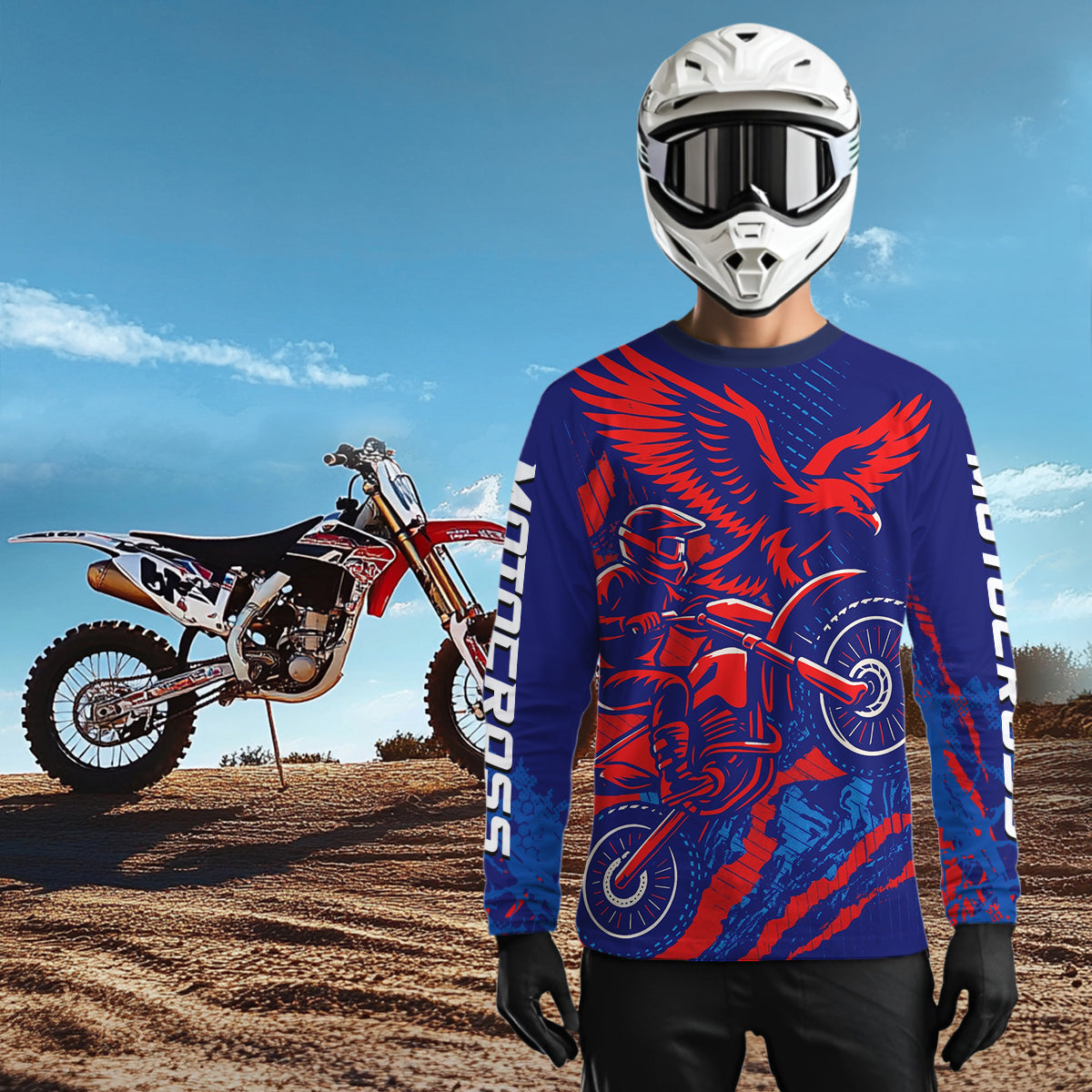 Eagle Motocross Racing Jersey Blue&Pink Custom Dirt Bike Shirts