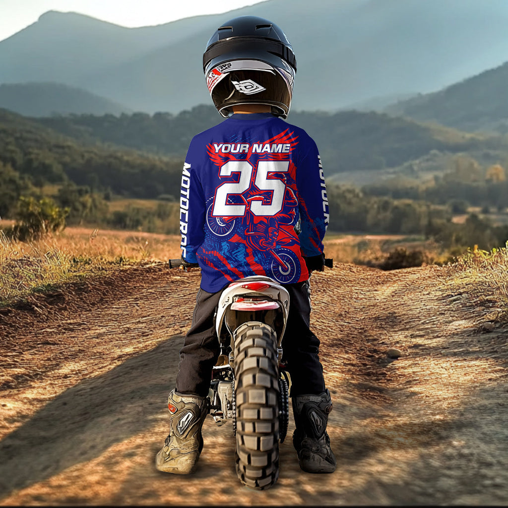 Eagle Motocross Racing Jersey Blue&Pink Custom Dirt Bike Shirts