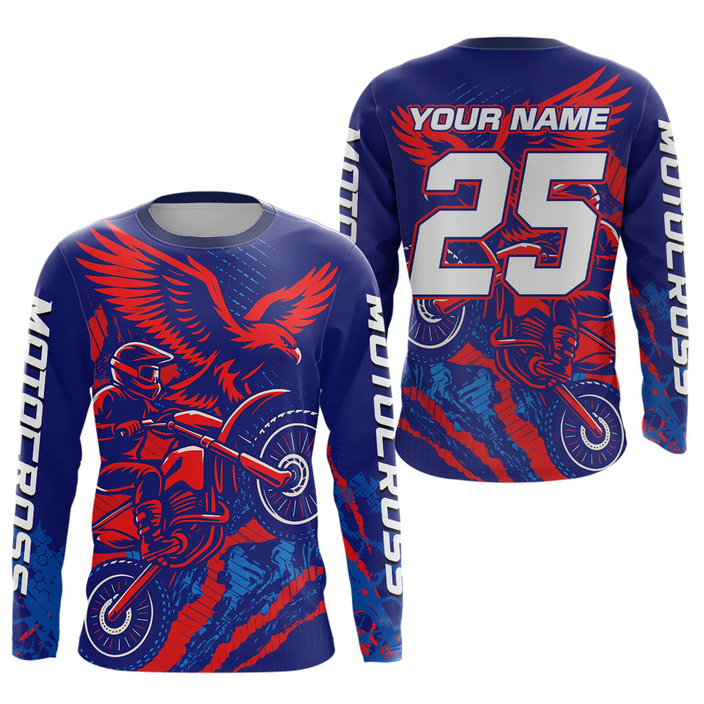 Eagle Motocross Racing Jersey Blue&Pink Custom Dirt Bike Shirts
