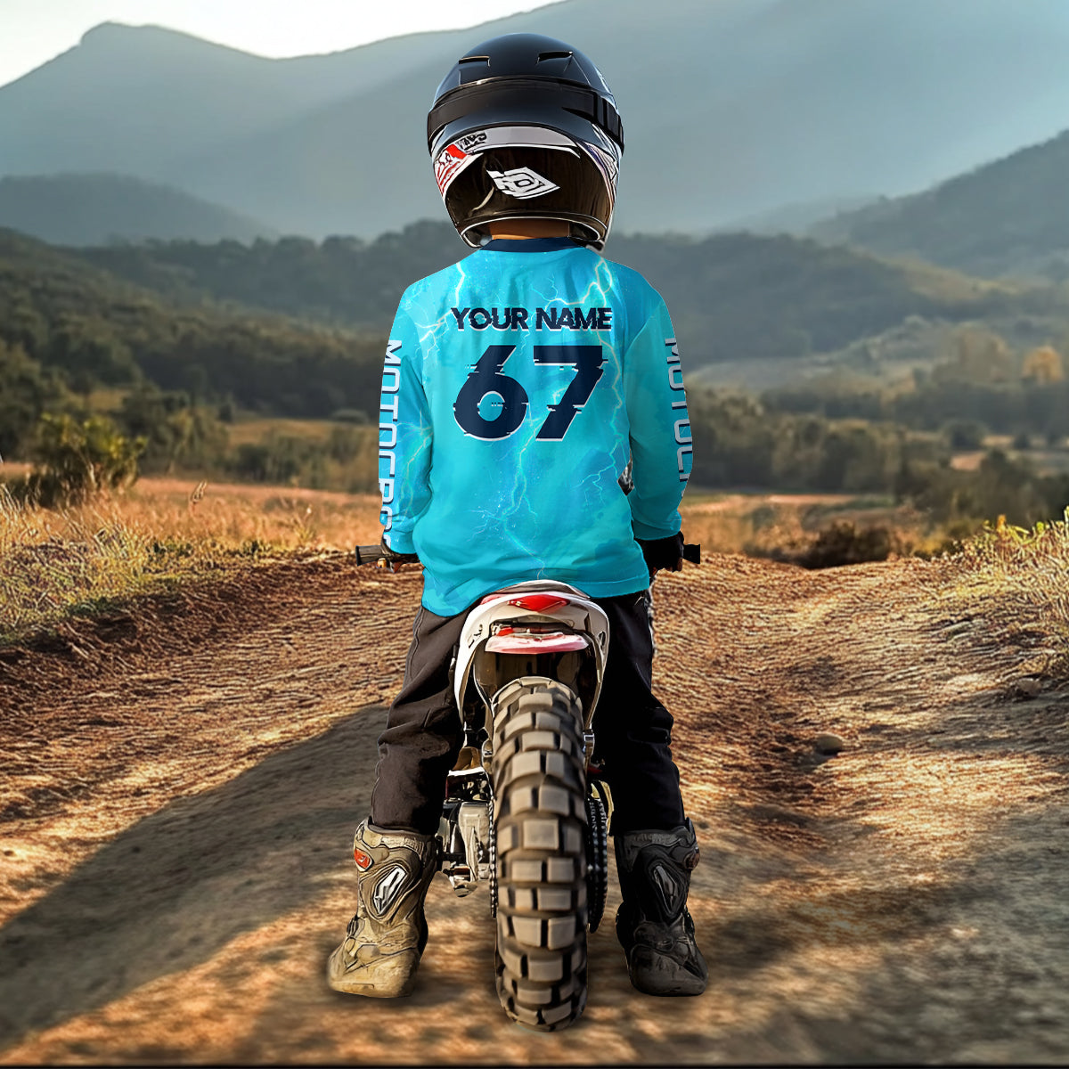 Lightning Blue Motocross Jersey Custom Dirt Bike Shirts Racing Shirt