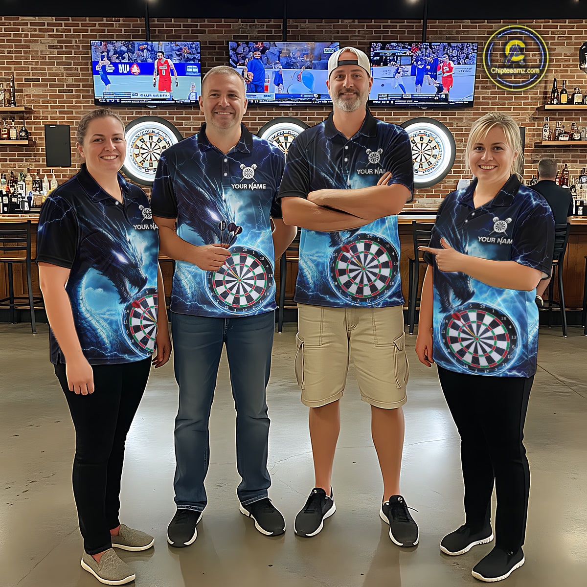Custom Thunder Dragon Darts Shirt Darts Team Jerseys Dartboard Shirt Dart League