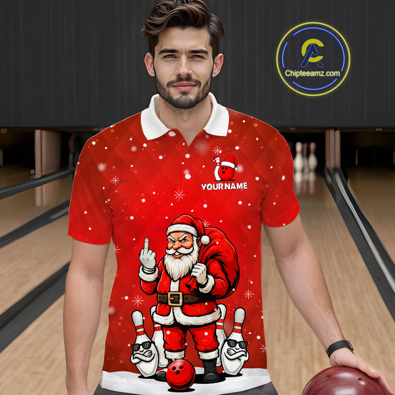 Funny Noel Bowling Shirts for Team Bowling Jerseys Polo and 1/4 Zip