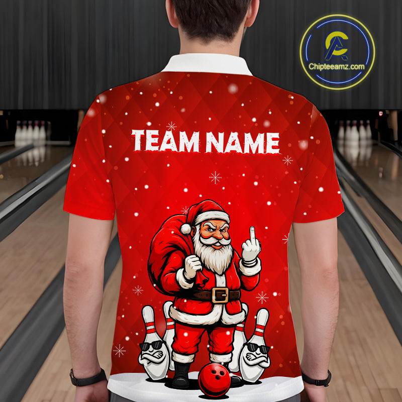 Funny Noel Bowling Shirts for Team Bowling Jerseys Polo and 1/4 Zip