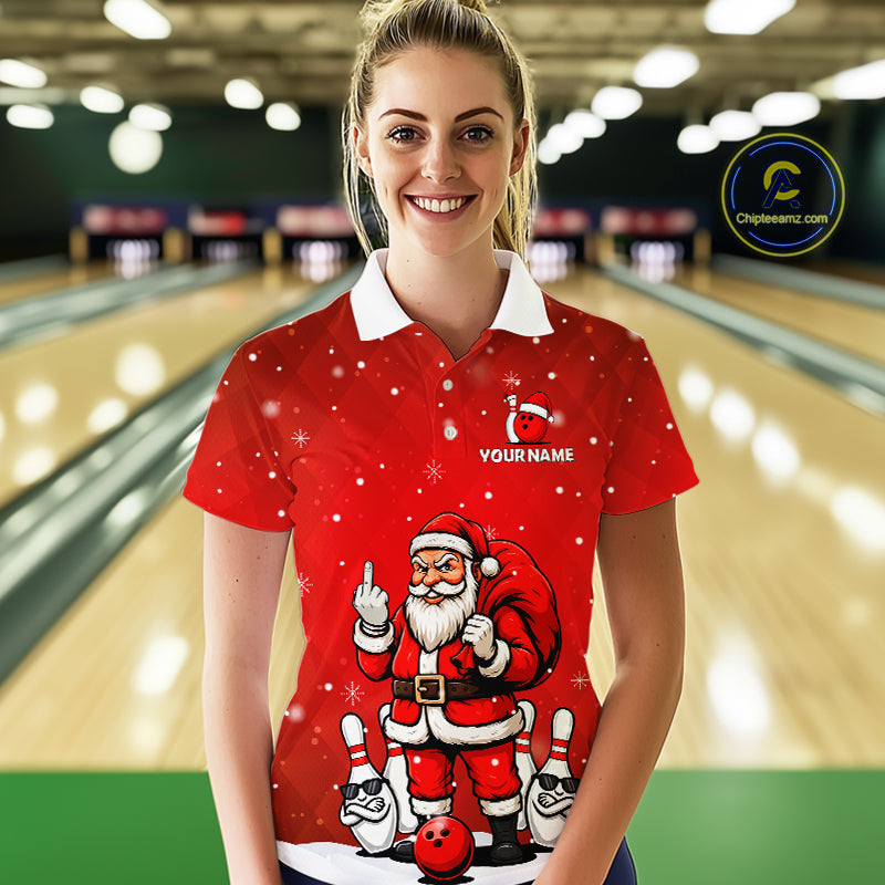 Funny Noel Bowling Shirts for Team Bowling Jerseys Polo and 1/4 Zip