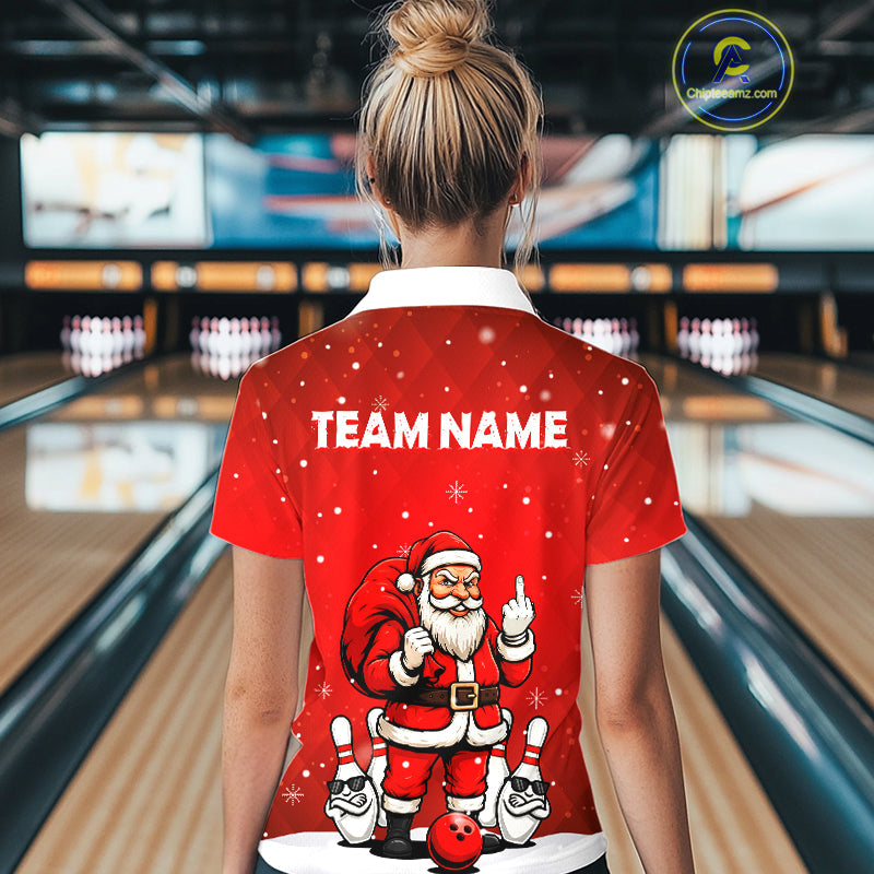Funny Noel Bowling Shirts for Team Bowling Jerseys Polo and 1/4 Zip