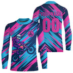 Pink and Blue Motocross Jersey Custom Dirt Bike Shirts Riding Shirt