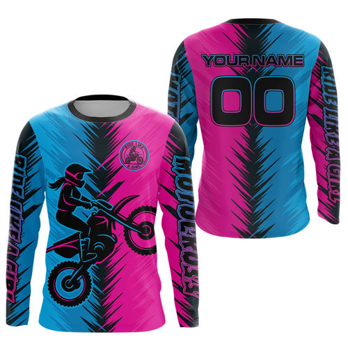 Pink and Blue Custom Motocross Jersey Dirt Bike Shirts Motorcycle Shirt