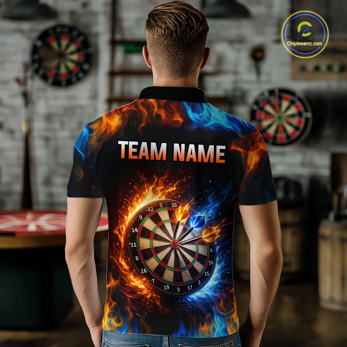 Custom Flame Darts Shirt Darts Team Jerseys Dartboard Shirt Dart League