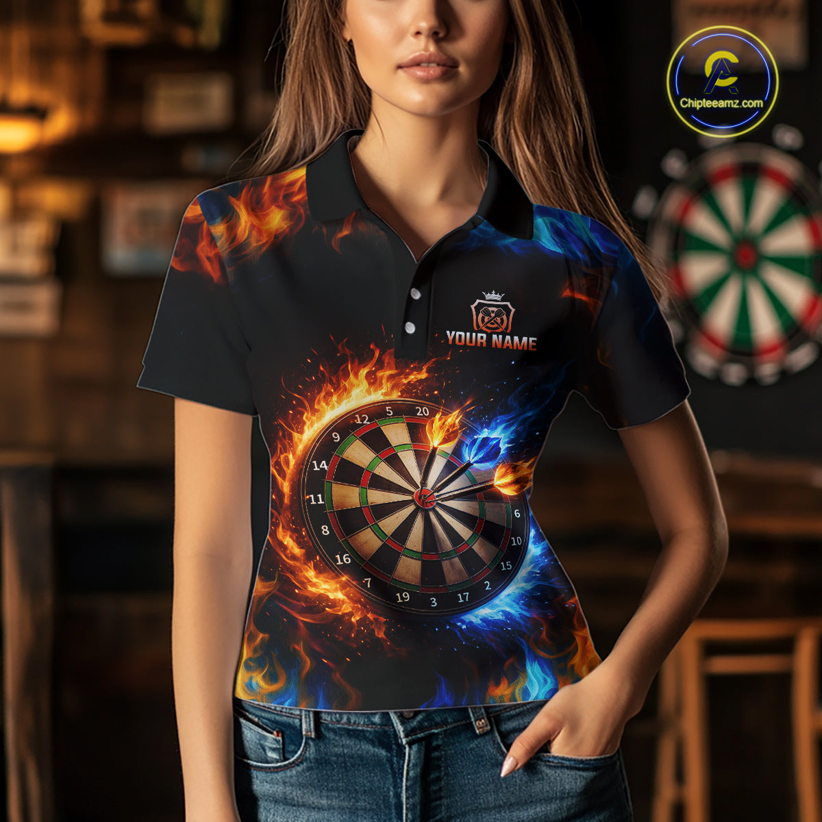 Custom Flame Darts Shirt Darts Team Jerseys Dartboard Shirt Dart League