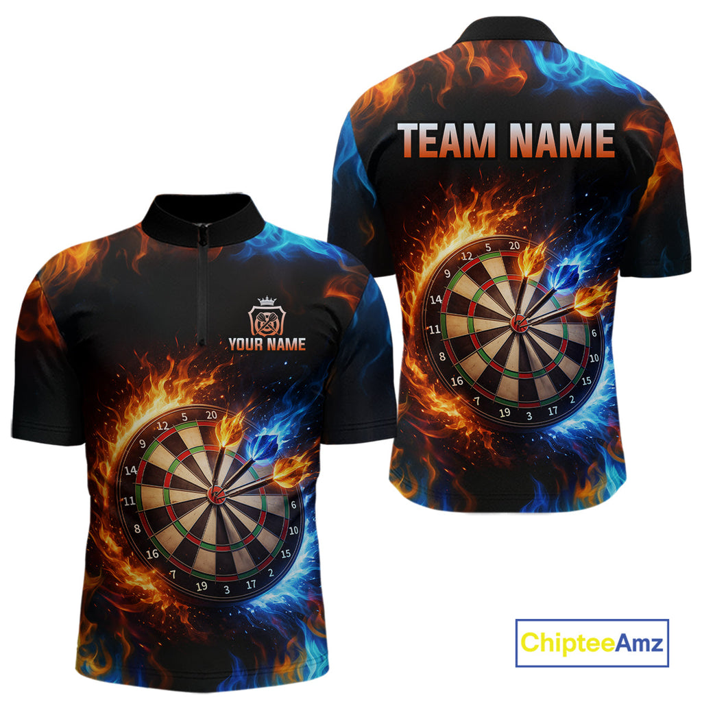 Custom Flame Darts Shirt Darts Team Jerseys Dartboard Shirt Dart League