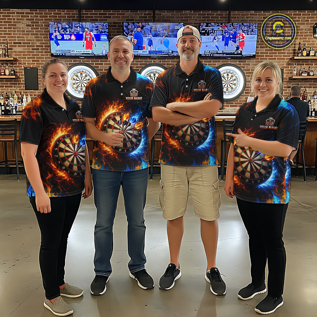 Custom Flame Darts Shirt Darts Team Jerseys Dartboard Shirt Dart League