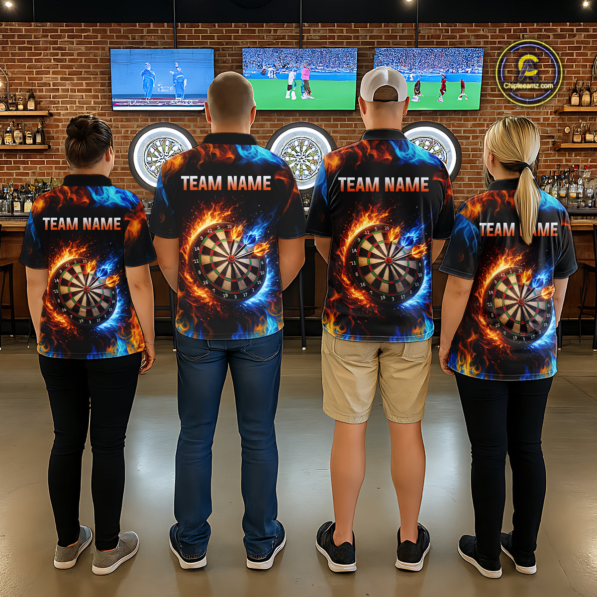 Custom Flame Darts Shirt Darts Team Jerseys Dartboard Shirt Dart League