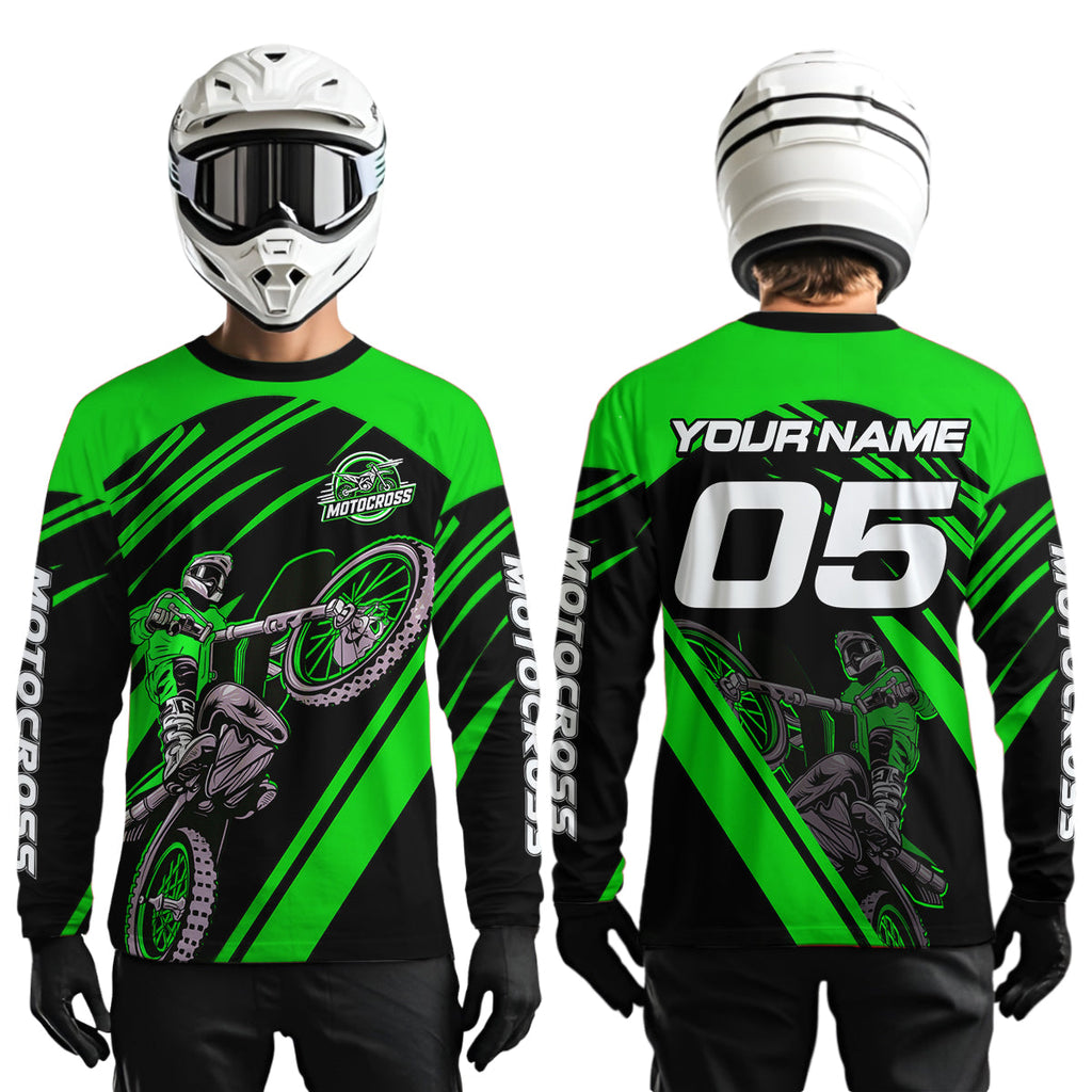 Green Custom Motocross Jersey Dirt Bike Shirts Motorcycle Shirt