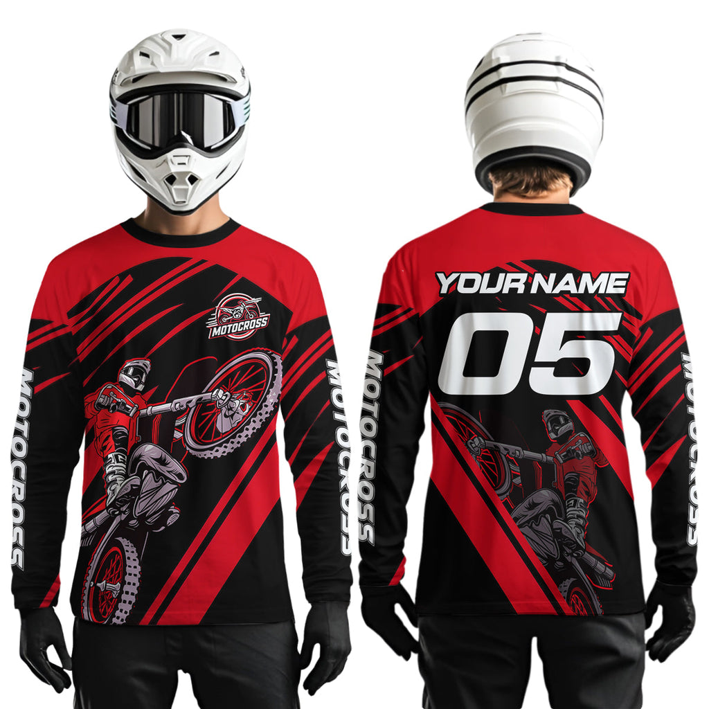Red Custom Motocross Jersey Dirt Bike Shirts Motorcycle Shirt