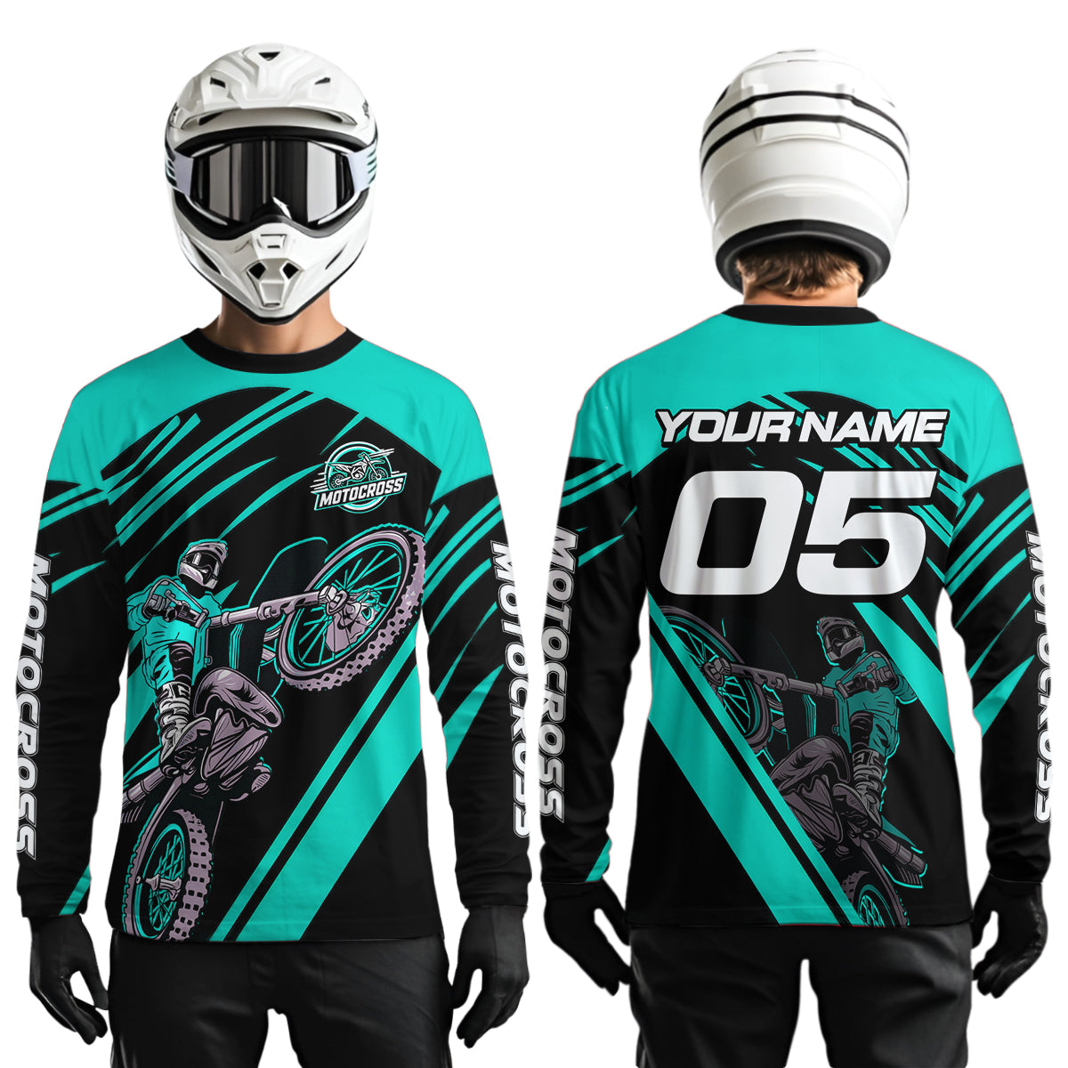 Turquoise Custom Motocross Jersey Dirt Bike Shirts Motorcycle Shirt