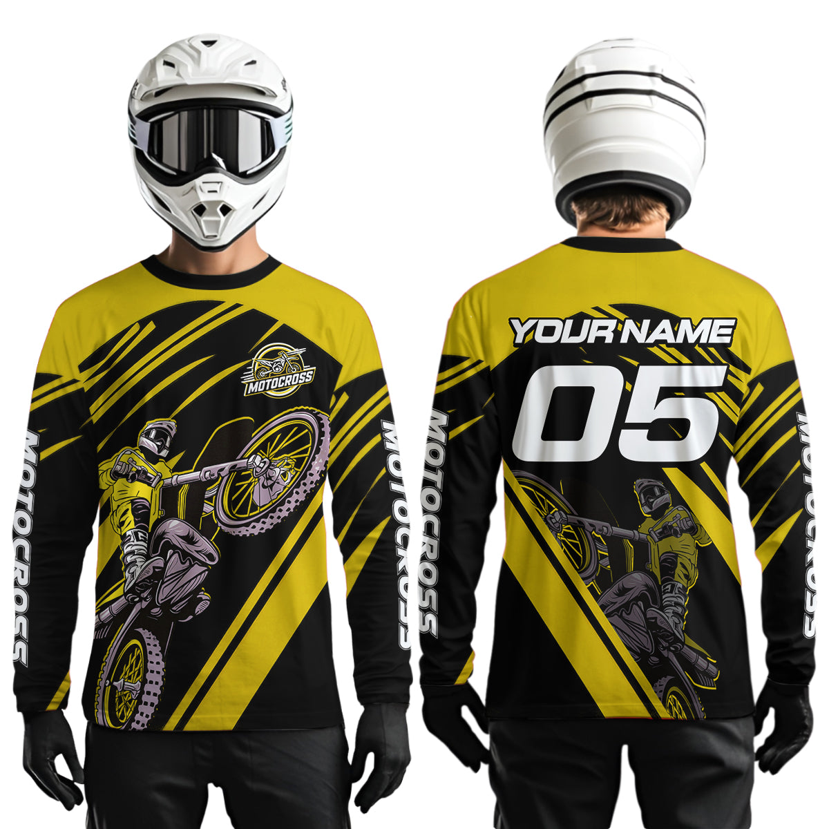 Yellow Custom Motocross Jersey Dirt Bike Shirts Motorcycle Shirt