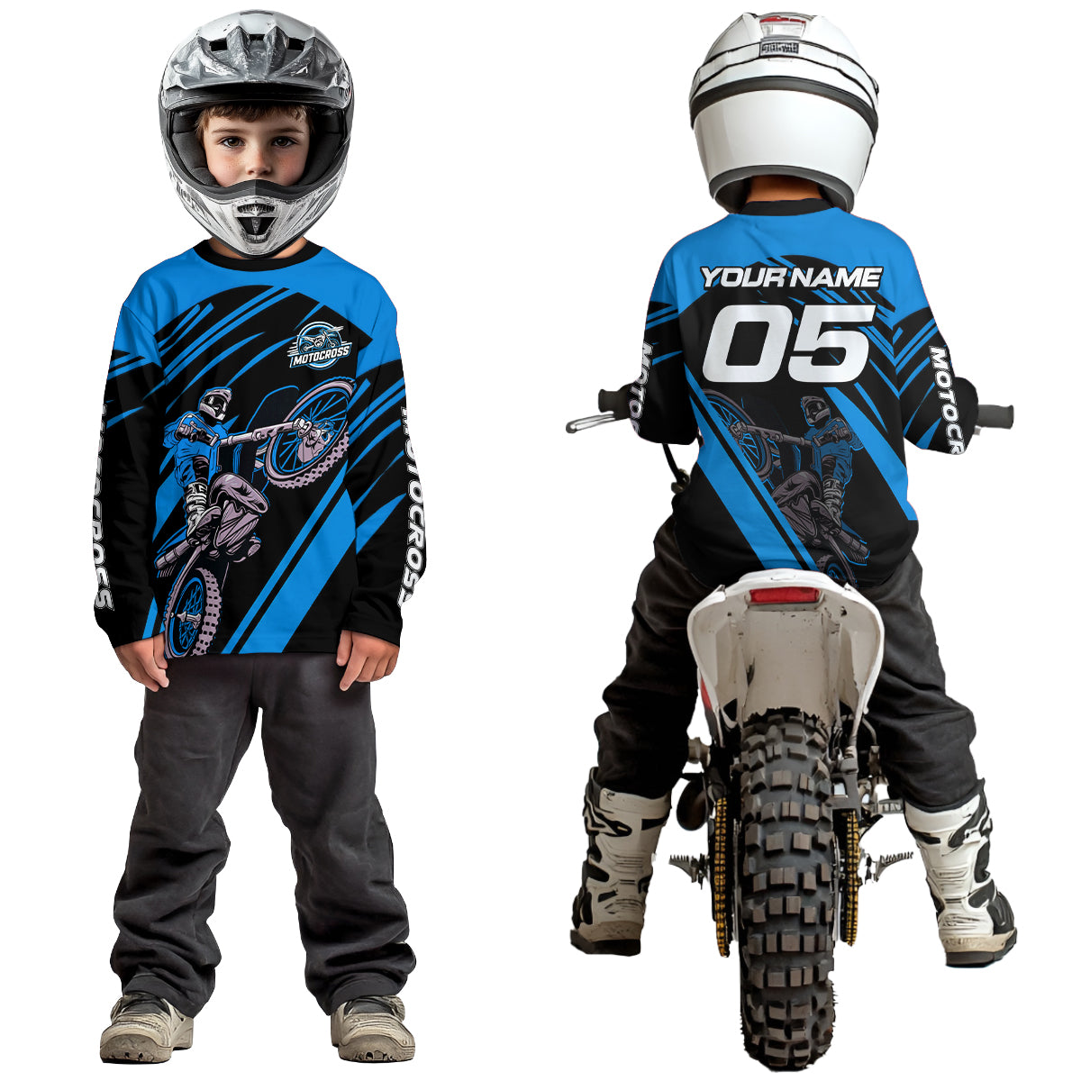 Blue Custom Motocross Jersey Dirt Bike Shirts Motorcycle Shirt