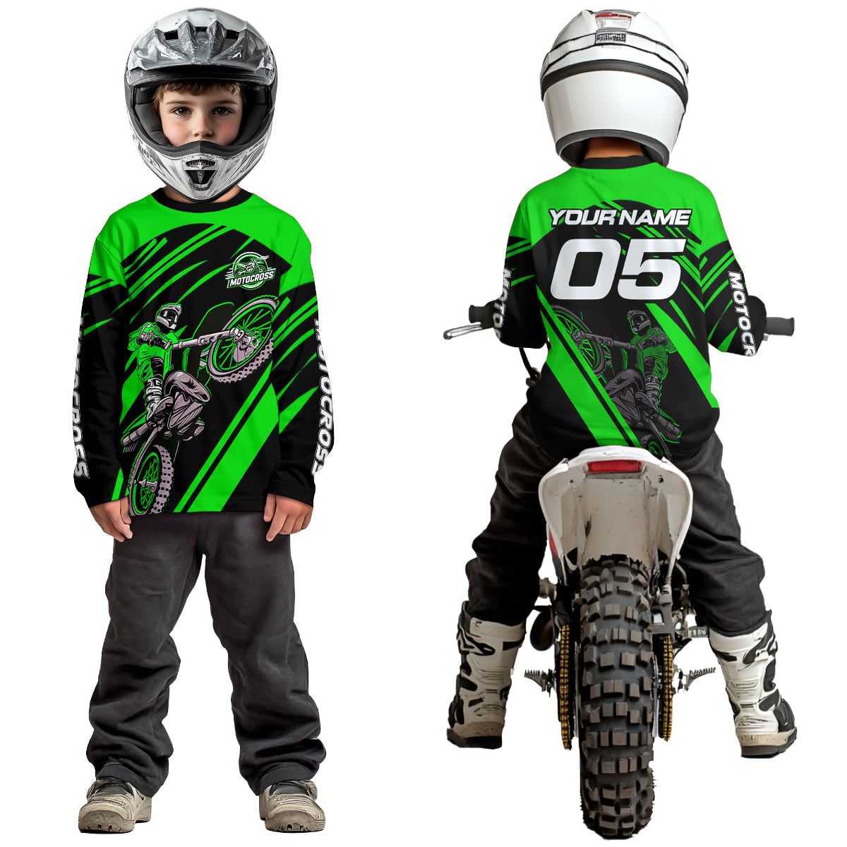 Green Custom Motocross Jersey Dirt Bike Shirts Motorcycle Shirt