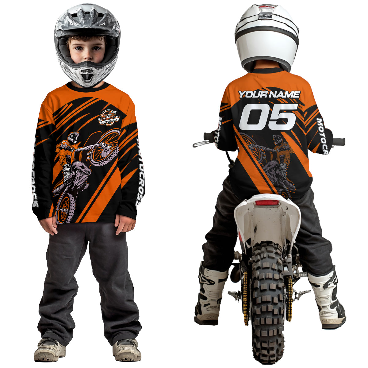 Orange Custom Motocross Jersey Dirt Bike Shirts Motorcycle Shirt