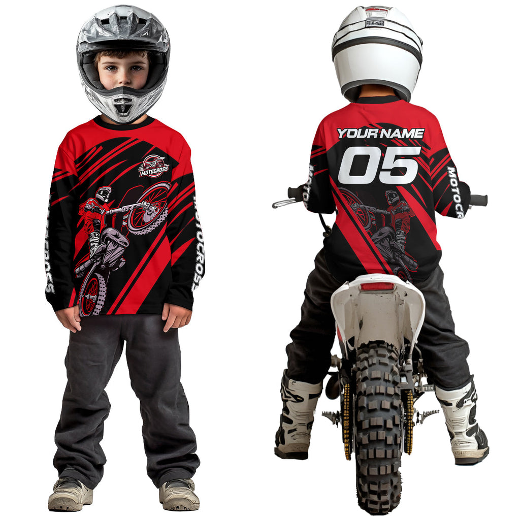 Red Custom Motocross Jersey Dirt Bike Shirts Motorcycle Shirt