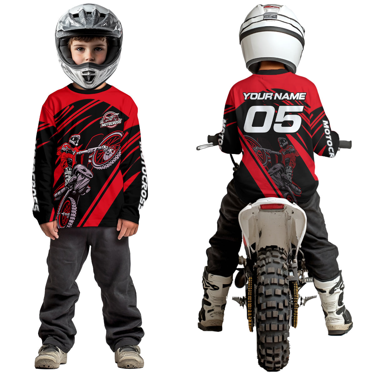 Red Custom Motocross Jersey Dirt Bike Shirts Motorcycle Shirt