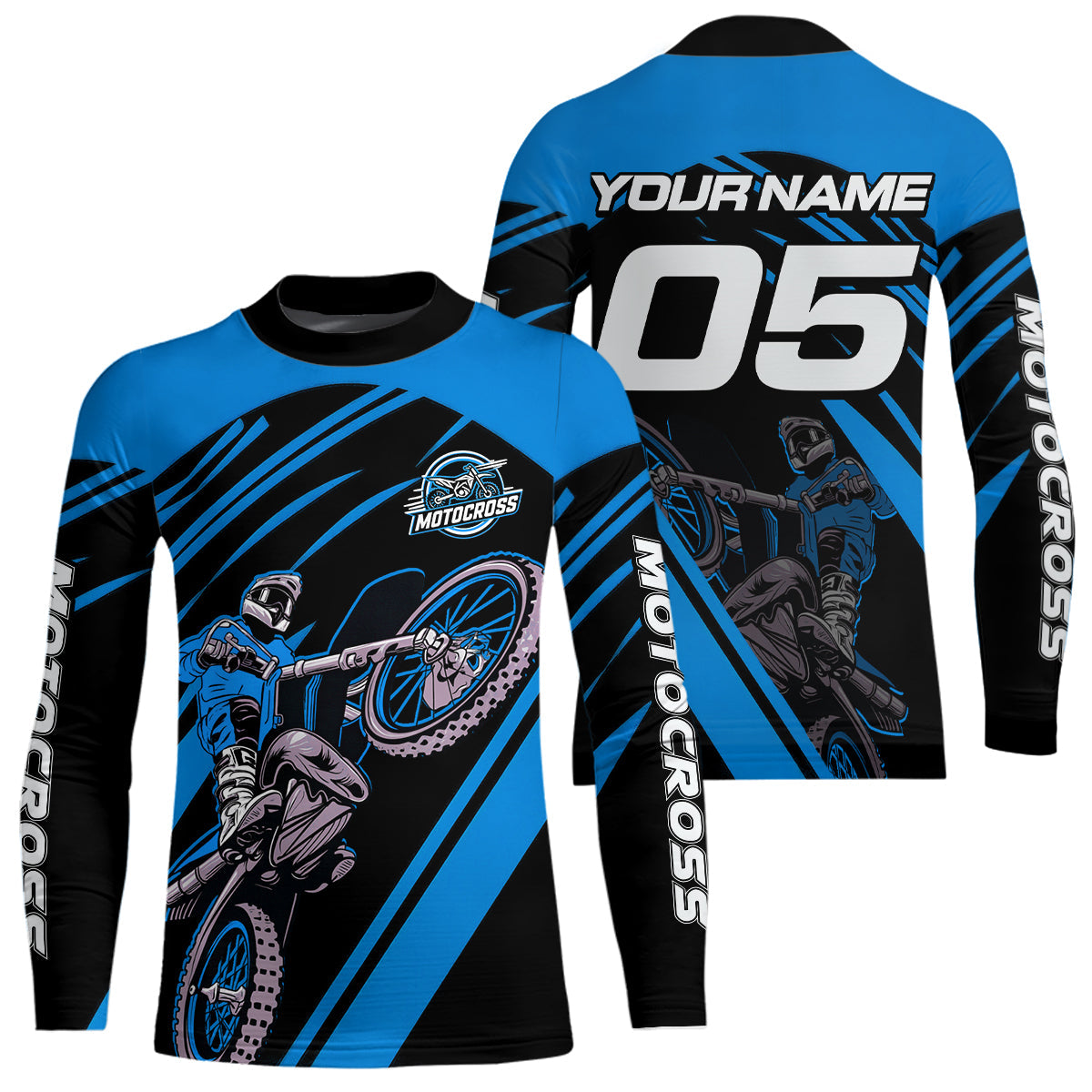 Blue Custom Motocross Jersey Dirt Bike Shirts Motorcycle Shirt