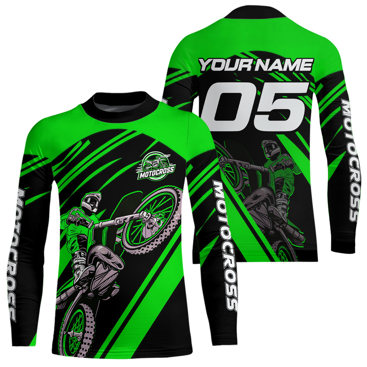 Green Custom Motocross Jersey Dirt Bike Shirts Motorcycle Shirt