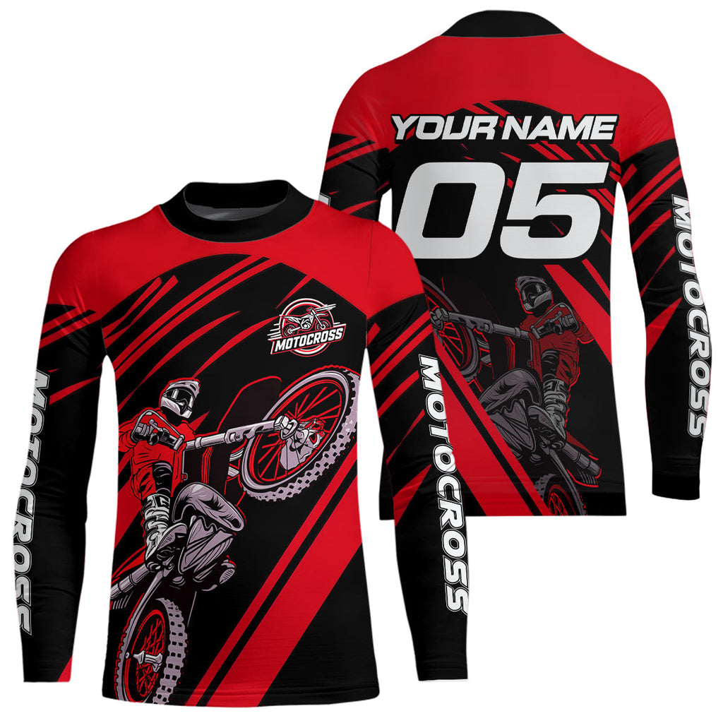 Red Custom Motocross Jersey Dirt Bike Shirts Motorcycle Shirt