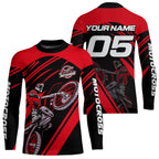 Red Custom Motocross Jersey Dirt Bike Shirts Motorcycle Shirt