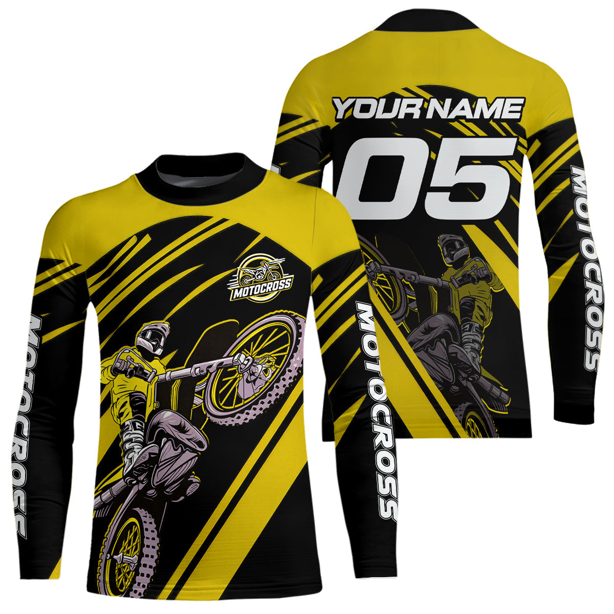 Yellow Custom Motocross Jersey Dirt Bike Shirts Motorcycle Shirt