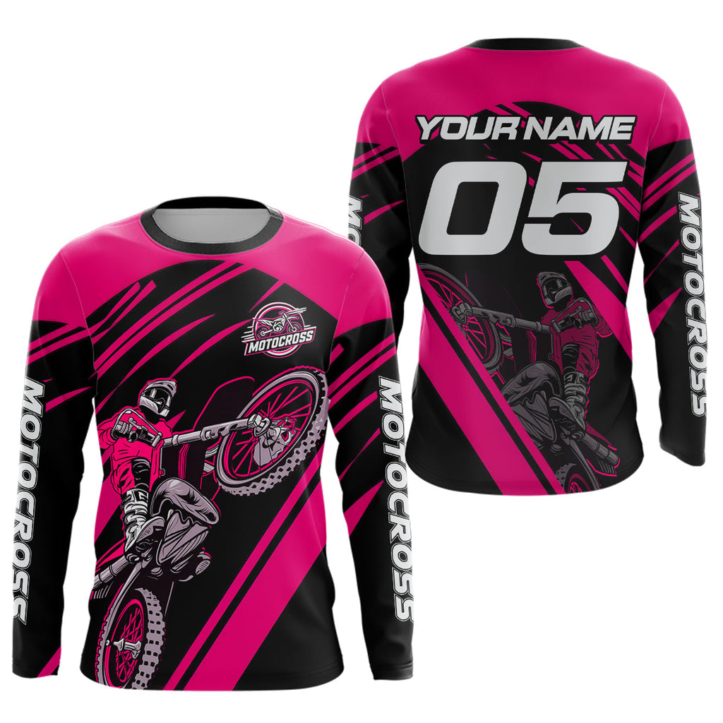 Pink Custom Motocross Jersey Dirt Bike Shirts Motorcycle Shirt