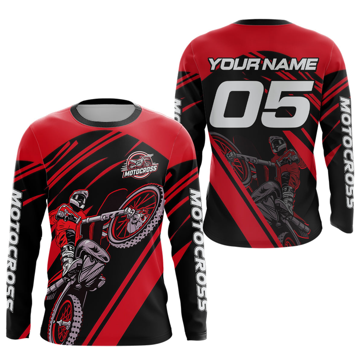 Red Custom Motocross Jersey Dirt Bike Shirts Motorcycle Shirt