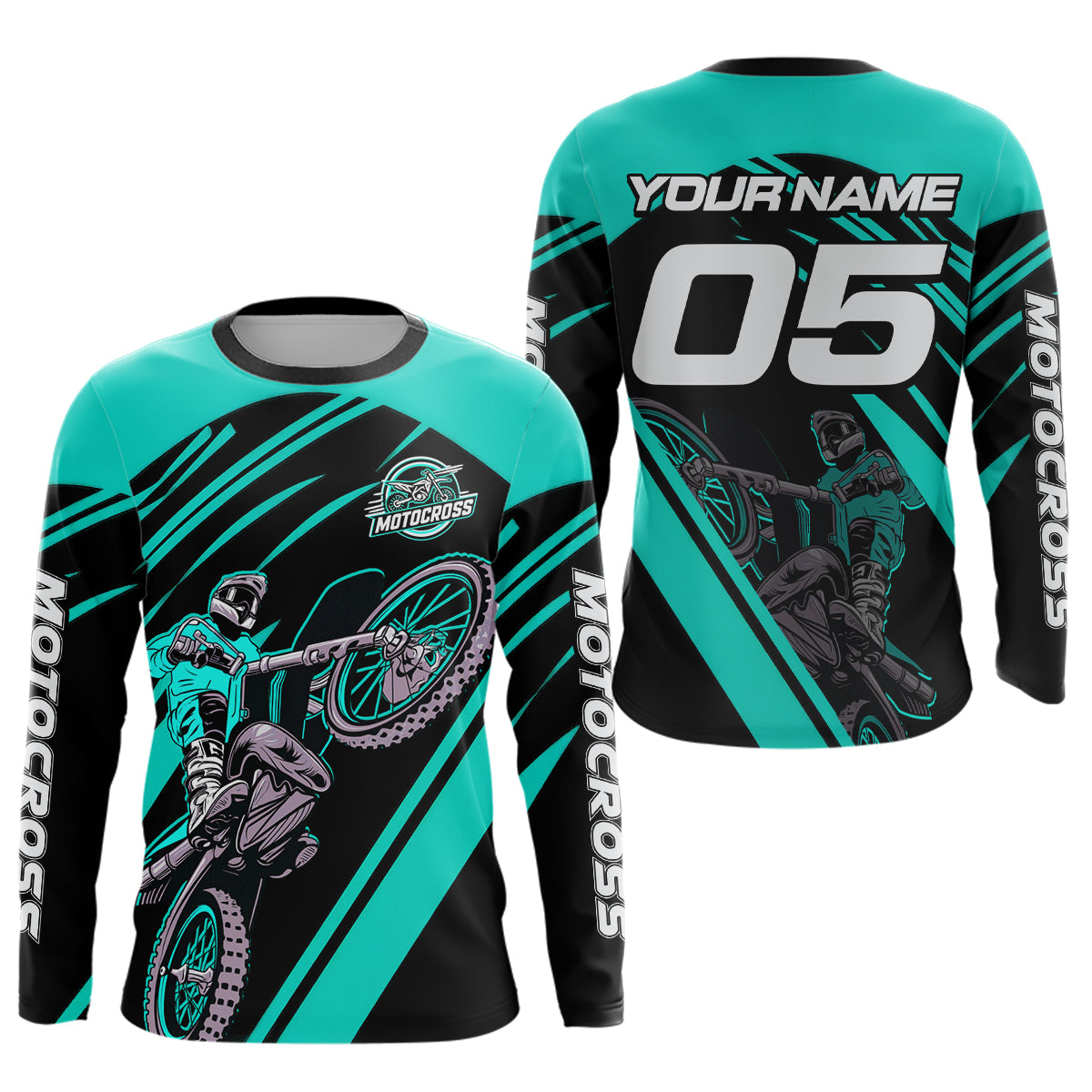 Turquoise Custom Motocross Jersey Dirt Bike Shirts Motorcycle Shirt
