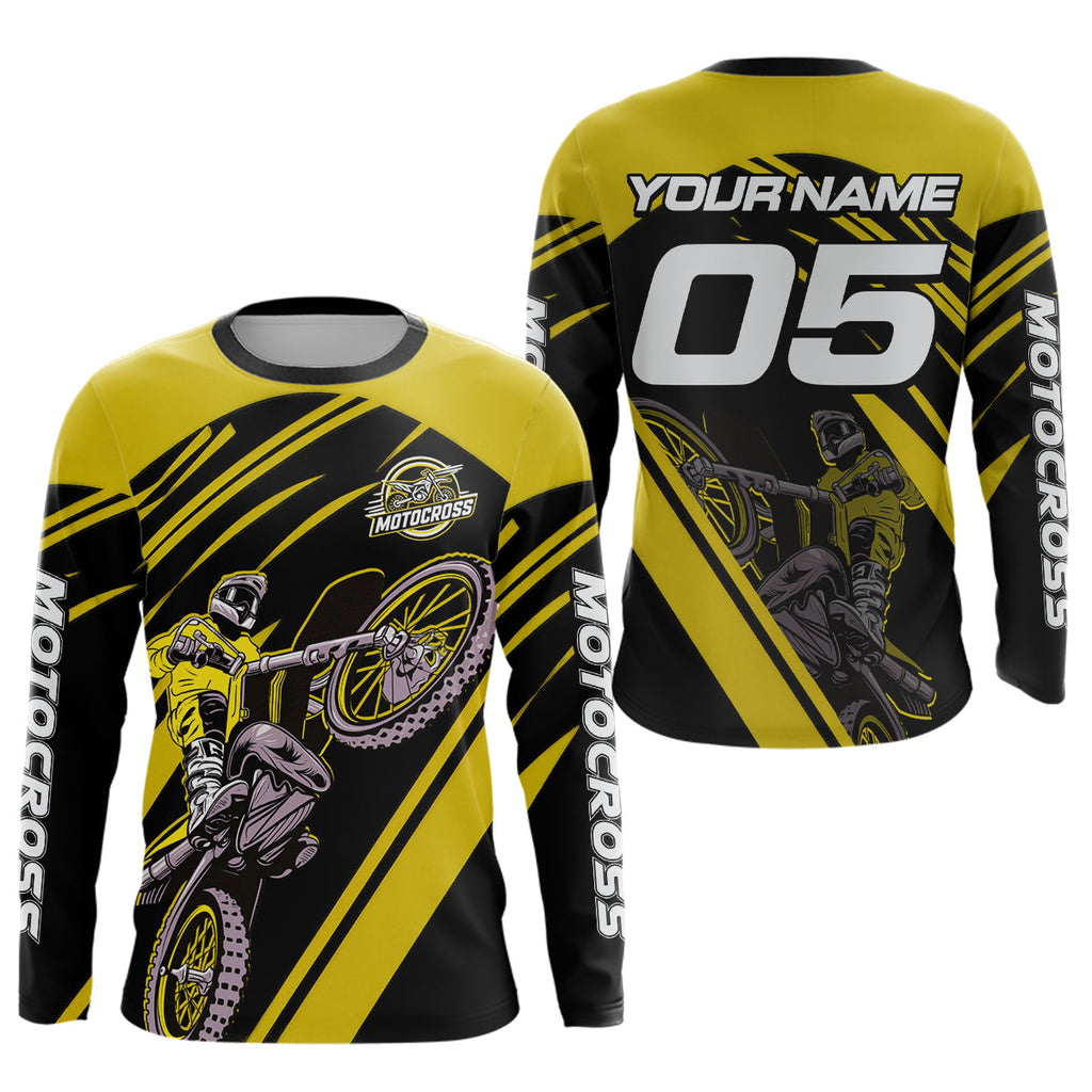 Yellow Custom Motocross Jersey Dirt Bike Shirts Motorcycle Shirt