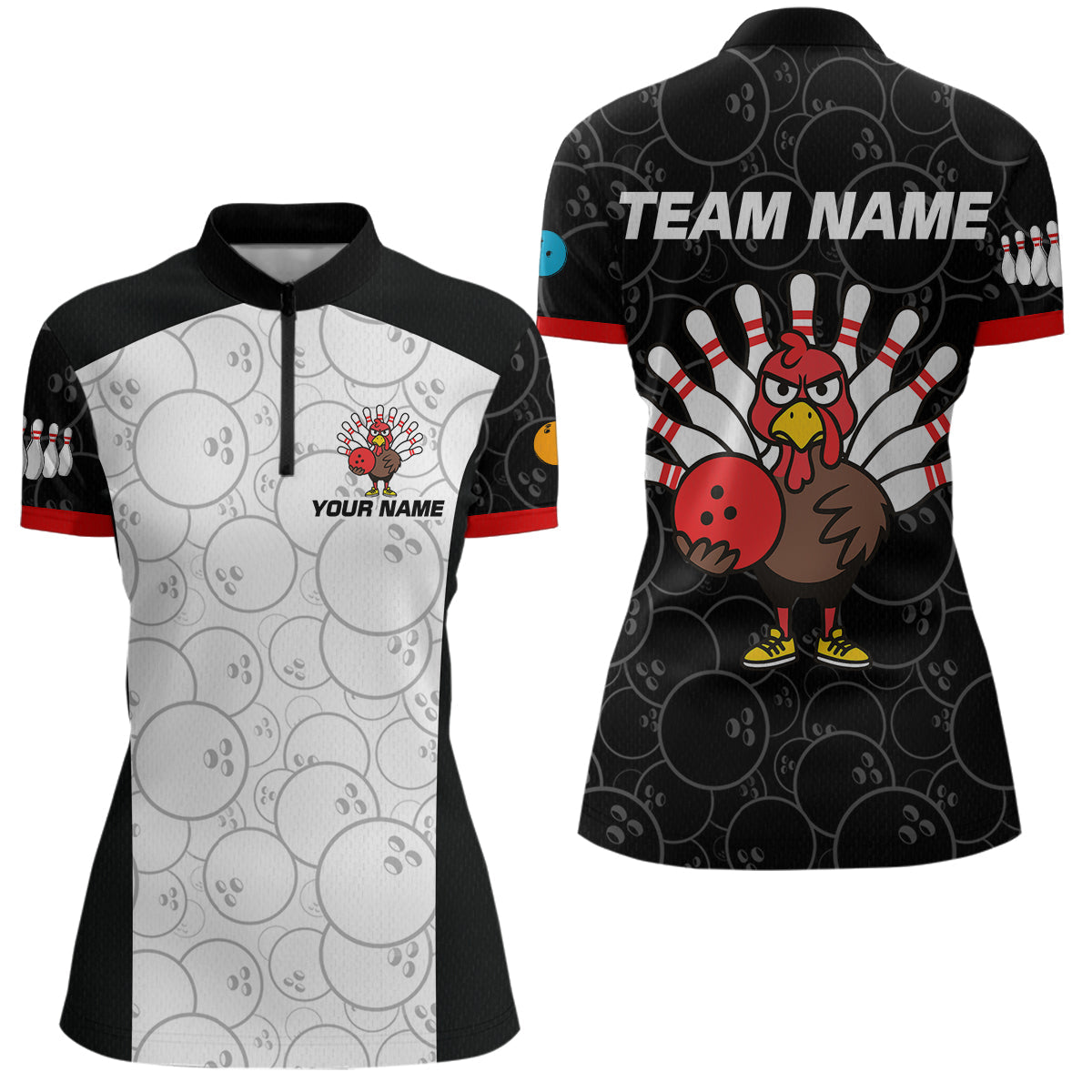 Funny Turkey Bowling Shirts Team Bowling Jerseys for Thanksgiving