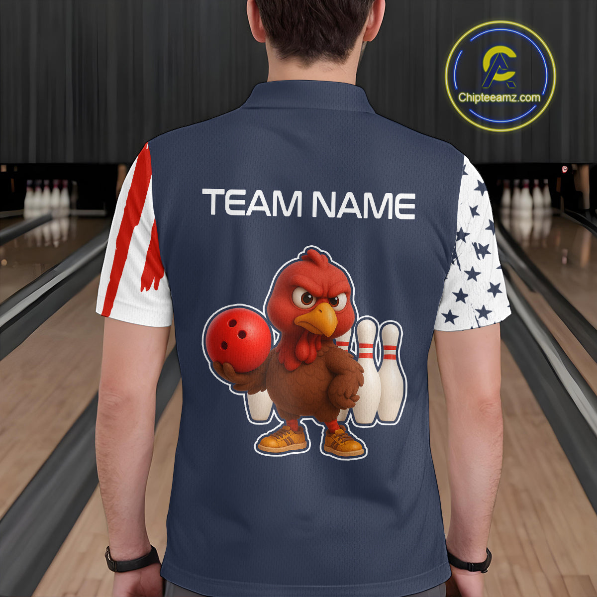 Patriotic Turkey Bowling Shirts Team Bowling Jerseys for Thanksgiving