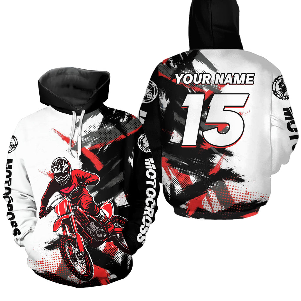Custom Motocross Hoodie Dirt Bike Pink Blue Racing Hoodie Shirt