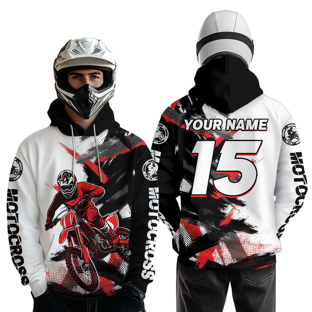 Custom Motocross Hoodie Dirt Bike Pink Blue Racing Hoodie Shirt