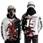 Custom Motocross Hoodie Dirt Bike Pink Blue Racing Hoodie Shirt