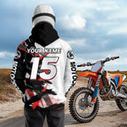 Custom Motocross Hoodie Dirt Bike Pink Blue Racing Hoodie Shirt