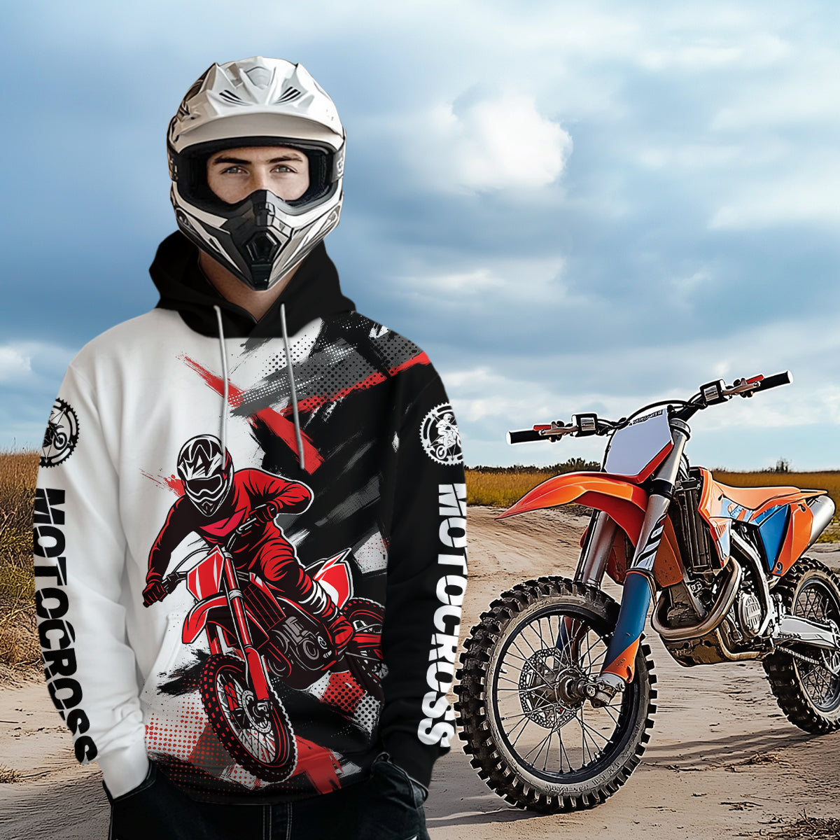 Custom Motocross Hoodie Dirt Bike Pink Blue Racing Hoodie Shirt