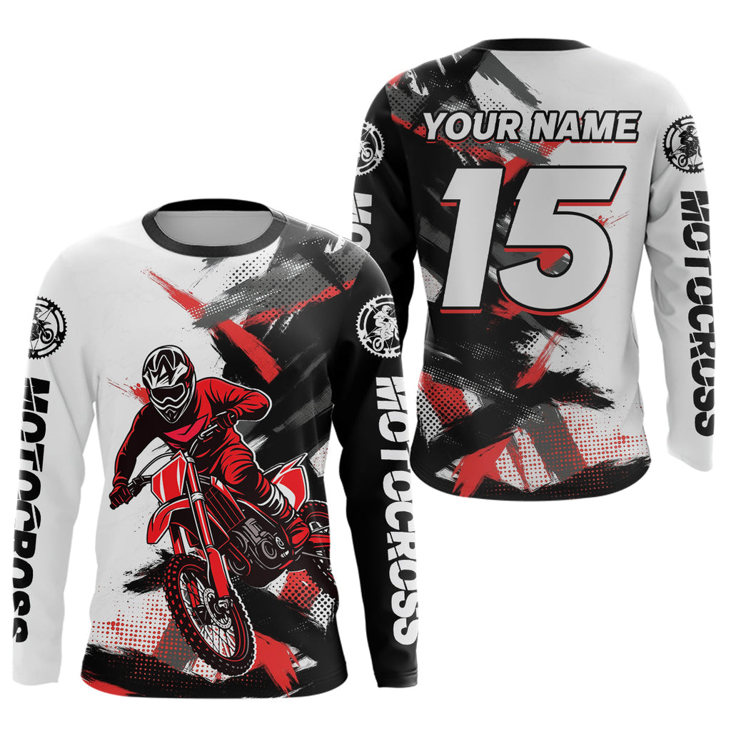 Red and Black Custom Motocross Jersey Dirt Bike Shirts Motorcycle Shirt