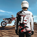 Red and Black Custom Motocross Jersey Dirt Bike Shirts Motorcycle Shirt