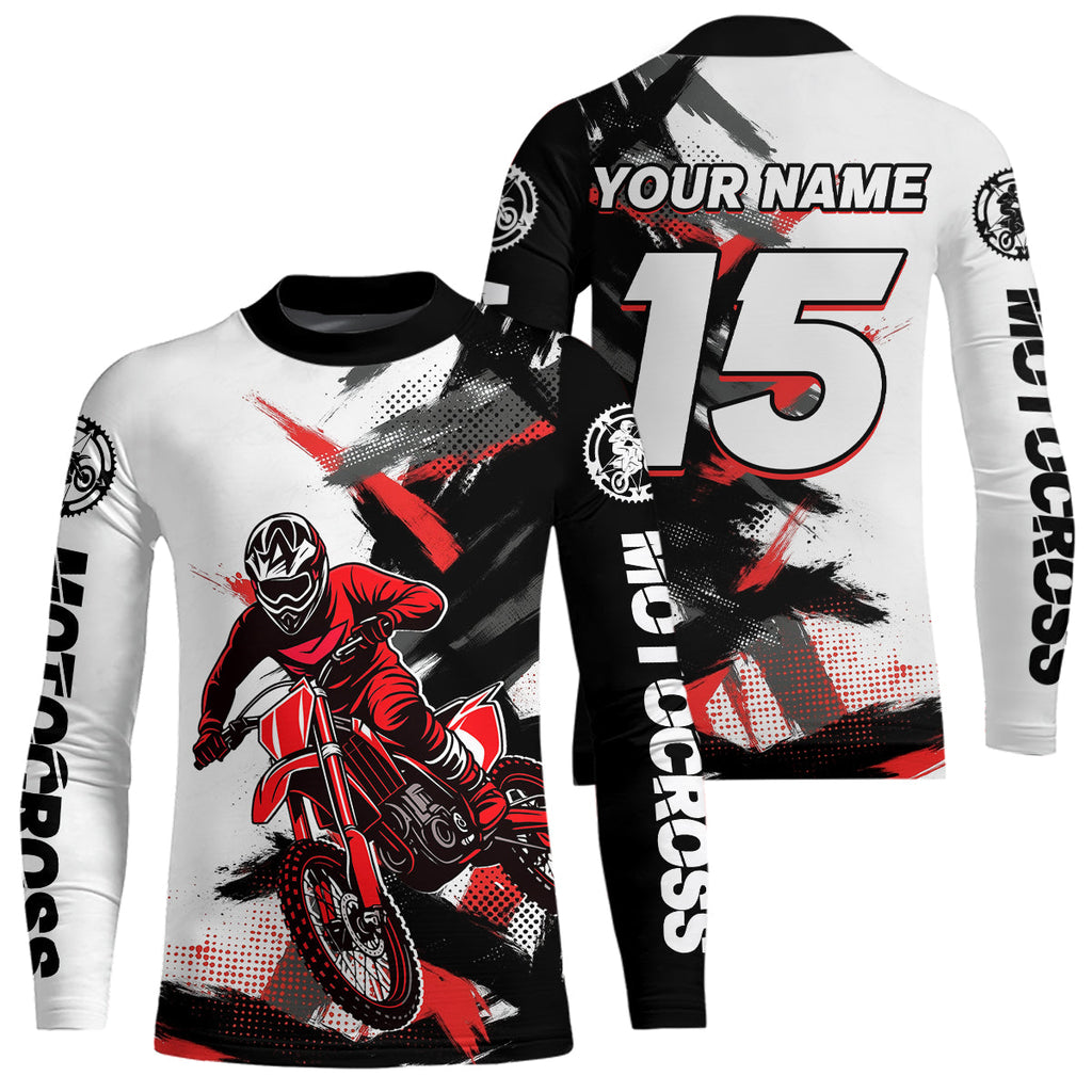 Red and Black Custom Motocross Jersey Dirt Bike Shirts Motorcycle Shirt