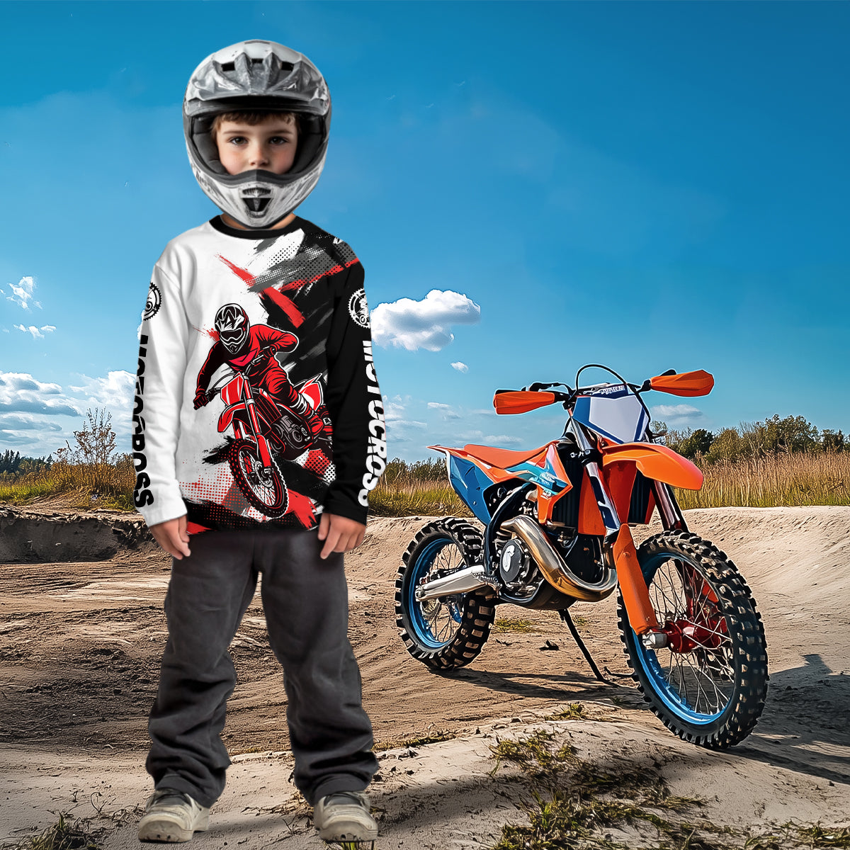 Red and Black Custom Motocross Jersey Dirt Bike Shirts Motorcycle Shirt